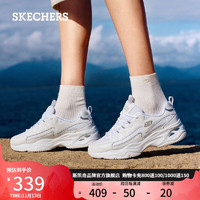 SKECHERS 斯凯奇 女鞋2022夏季熊猫鞋休闲鞋老爹鞋厚底运动小白鞋896147WSL37