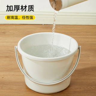 家杰优品洗衣泡脚洗澡桶 耐用加厚清洁塑料手提水桶多用桶10L带盖水桶 