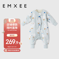 EMXEE 嫚熙 婴儿睡袋豆豆绒秋冬款防踢被子儿童宝宝分腿睡袋 80码