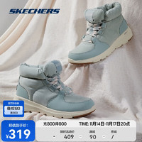 SKECHERS 斯凯奇 面包靴女鞋厚底增高休闲户外短筒靴144194 LTBL 38