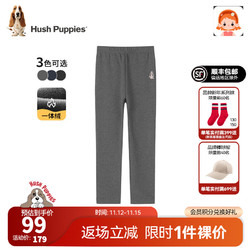 Hush Puppies 暇步士 童装儿童女童冬季一体绒保暖舒适百搭打底裤 深花灰C款 150cm