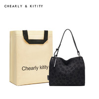 Chearly kitity 包包女包新潮法棍包夏时尚法式小众感腋下包 CK3000221-黑色