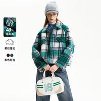 VERO MODA 秋专柜舒适格纹图案长袖毛呢外套