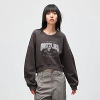 【刺绣装饰】秋季时尚休闲宽松字母圆领长袖卫衣女