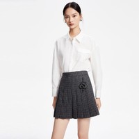 VERO MODA 高腰显瘦短裙百褶裙格纹甜美半身裙