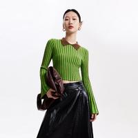 VERO MODA 休闲百搭时尚设计感罗纹多色坑条针织衫女