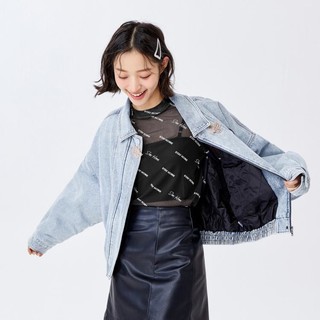 Semir 森马 时尚外套女短款国潮盘扣oversize冬复古外套牛仔棉服女