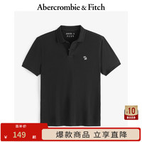 移动端、京东百亿补贴：Abercrombie & Fitch 男装 24夏款通勤经典小麋鹿T恤美式风Polo衫KI124-4158 黑色2 XL (180/116A)