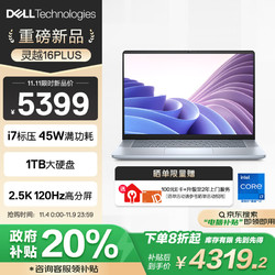 DELL 戴尔 笔记本电脑 灵越16PLUS-7640 16英寸2.5K高性能轻薄本商务办公本(i7-13620H标压 16G 1T)