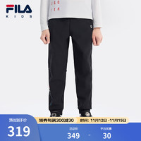 FILA 斐乐 童装儿童长裤2024中大童男童针织长裤 深黑-BK 150cm