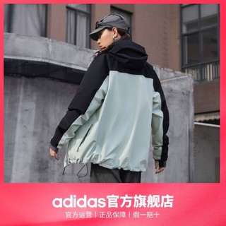 adidas阿迪达斯轻运动男女秋冬拒水防泼加绒内胆三合一连帽外套