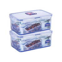 LOCK&LOCK 乐扣乐扣 HPL817H 塑料保鲜盒 不分隔款 1.4L*2个 半透明