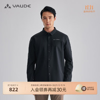 VAUDE 巍德 户外休闲运动长袖t恤弹力吸湿排汗polo衫宽松透气快干衣男款 VAUDE黑 M