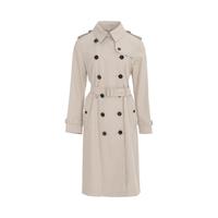 【100%棉】女式英伦都市轻奢干练风双排扣中长款风衣