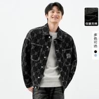 gxgjeans 秋季满印翻领牛仔夹克男式夹克外套男青少年