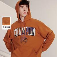 Champion 秋冬休闲印花字母LOGO连帽卫衣轻薄绒