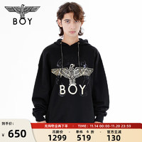 BOY LONDON 【午夜剧场】秋情侣款长袖烫金印花连帽套头卫衣N04022