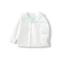 婴儿衬衫宝宝上衣薄款女童衬衣打底衣花边大翻领精致甜美