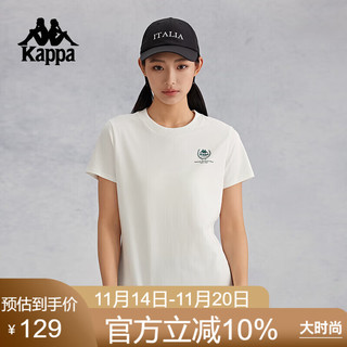 Kappa 卡帕 背靠背短袖 2024秋季新款女t恤简约休闲半袖运动上衣K0E62TD21