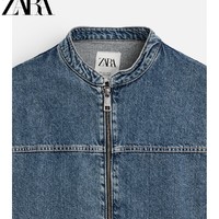 ZARA 2024秋冬新品 男装 宽松中山领水洗牛仔拉链夹克外套 6688316