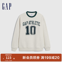 Gap 盖璞 男女装冬季2023LOGO学院风宽松廓形卫衣841177休闲上衣 米白色 175/96A(L)亚洲尺码