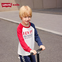 Levi's 李维斯 儿童长袖t恤春秋款洋气上衣打底衫 糖果白 110/56