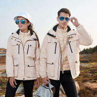 Jerrie Mock 杰丽·莫克 户外羽绒冲锋衣男女加厚内胆三合一可拆卸户外潮牌秋冬季登山服外套