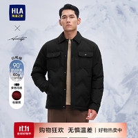 海澜之家（HLA）羽绒服男24轻商务时尚系列翻领外套男冬季 黑色22 175/92A L137~150斤