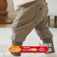 尼多熊秋季宝宝大屁屁裤婴儿宽松卡通男女宝宝运动长裤 橄榄小熊 90cm