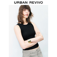 URBAN REVIVO UR2024秋季新款女装气质肌理感修身圆领无袖背心UWG440155