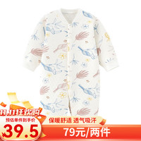 班杰威尔（Banjvall）婴儿衣服秋冬夹棉连体衣0-2岁男女宝宝纯棉长袖睡衣新生儿哈衣 加厚大嘴鸟哈衣 90码(12-15个月身高79-90cm)