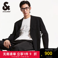 杰克琼斯 杰克·琼斯（JACK&JONES）秋季时尚潮流上班通勤商务休闲纯色宽松西服外套男224308001 E40 黑色 E40 黑色 165/88A/XS