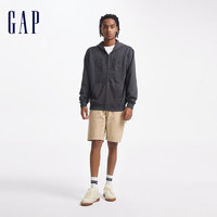 Gap 盖璞 男女装2024秋季新款碳素软磨毛小熊logo连帽卫衣上衣639420