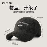 Cacuss秋冬泰迪绒棒球帽女加大帽型长帽檐显脸小保暖鸭舌帽BQ0686