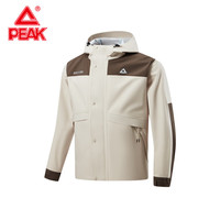 匹克（PEAK）启系列运动夹克外套男秋冬宽松/偏大码防风风衣梭织冲锋衣男 DF243141卡其 3XL