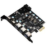 moge 魔羯 PCI-e转USB3.0 Type-C扩展卡USB3.0 苹果电脑 扩展卡 可正反插转接卡 MC2040