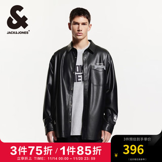 杰克琼斯 杰克·琼斯（JACK&JONES）秋季款NBA联名篮网队宽松潮流百搭舒适翻领衬衫外套男款224305015 纯黑色E43 常规 纯黑色E43 170/92A/S