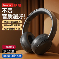 Lenovo 联想 蓝牙耳机头戴式无线降噪耳机可折叠蓝牙5.4电竞游戏音乐运动通用苹果小米手机EB320黑色