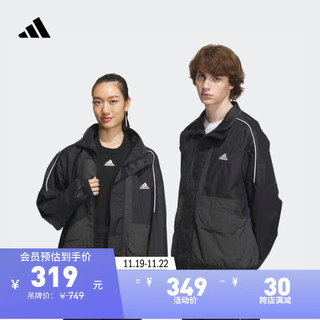 adidas 阿迪达斯 款梭织夹克外套男女阿迪达斯轻运动IK7326 黑色/碳黑 A/M