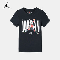 NIKE 耐克 童装男女童短袖T恤JORDAN夏季儿童上衣 正黑色 120(6)