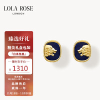 LOLA ROSE 金狮系列蓝纹石复古耳钉女优雅简约