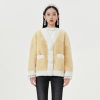 5+ Five Plus女装软萌毛毛外套女宽松长袖颗粒绒上衣保暖