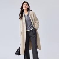 【云舒白】伊芙丽千金风设计感气质绵羊毛呢大衣女2024秋