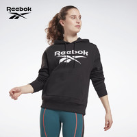 Reebok 锐步 官方女子HOODY印花LOGO健身运动连帽长袖卫衣GS9392 GS9392-黑色 M(165/88A)