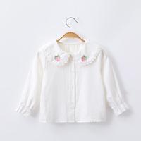 【纯棉娃娃领百搭衬衫】童装女童洋气秋季休闲衬衫大童舒适打底衫