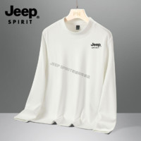 JEEP SPIRIT JEEP吉普纯色男士长袖T恤卫衣春秋宽松大码潮流圆领休闲上衣打底