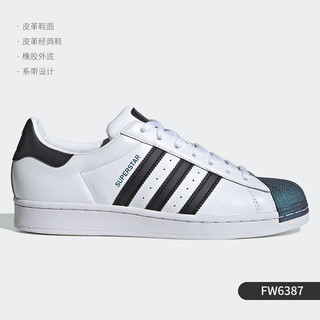 adidas 阿迪达斯 ORIGINALS Superstar 中性休闲运动鞋 FV2807 白/蓝/橙黄 37