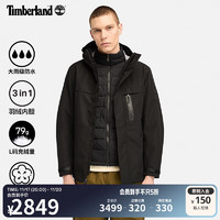 添柏岚（Timberland）男冲锋衣三合一24新防水工壳保暖羽绒|A2M6X A2M6X001/黑色 L