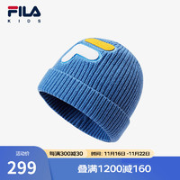 FILA 斐乐 儿童针织帽2024冬季新款休闲冷帽男童女童小童保暖帽子潮 冼雨蓝-BU L