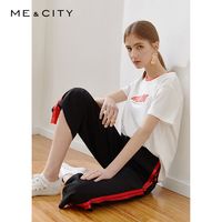 百亿补贴：MECITY ME&CITY 女士侧边拼接直筒九分裤